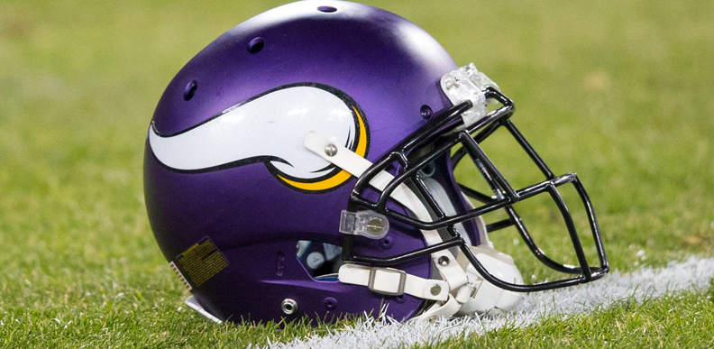 minnesota vikings football helmet on field